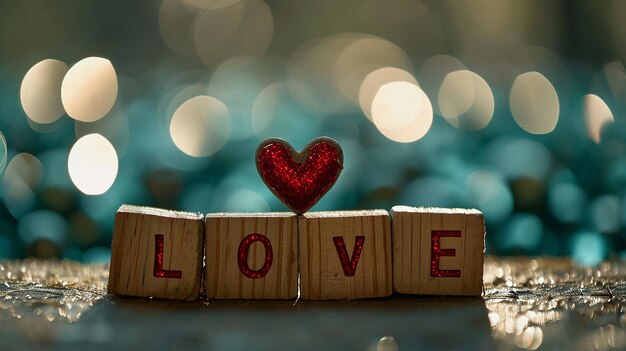 Valentines Day Love Wood Block Background