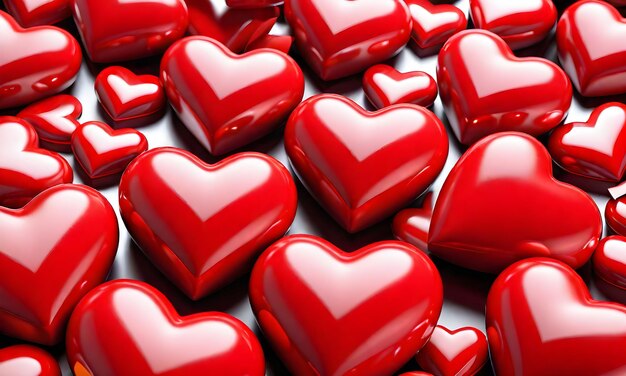 valentines day many shiny red hearts