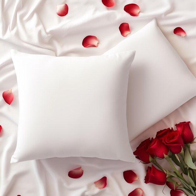バレンタインデーモックアップ枕 可愛いロマンチックな椅子 モックアップ枕 モックアップ 投げ枕 スタイル