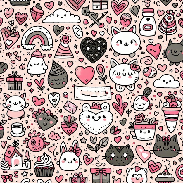 Photo valentines day pattern background