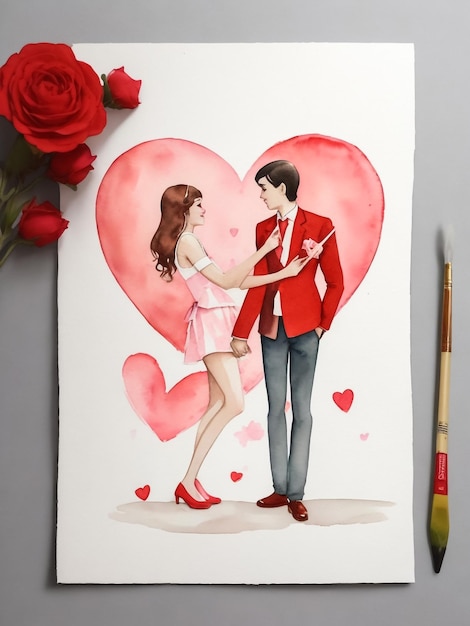 Почтовая открытка на День святого Валентина Плакат с приглашением на свадьбу