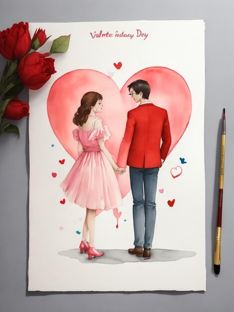 Valentines day postcard banner poster Wedding invitation