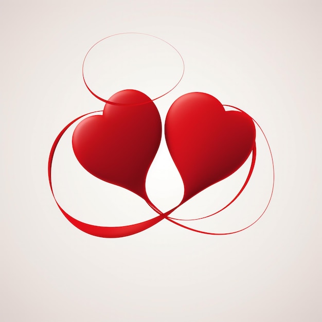 Valentines Day poster also featuring the minimalist silhouette of two intertwined hearts