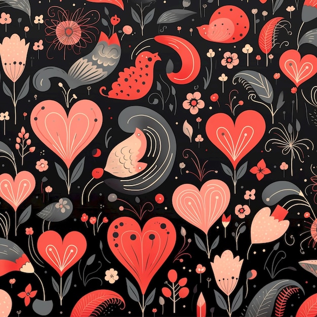 Valentines day print pattern