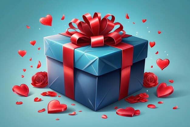 Valentines Day Realistic Giveaway Illustration