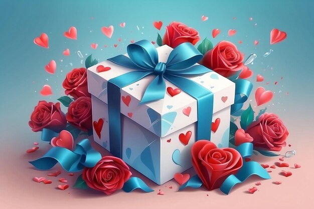 Valentines Day Realistic Giveaway Illustration