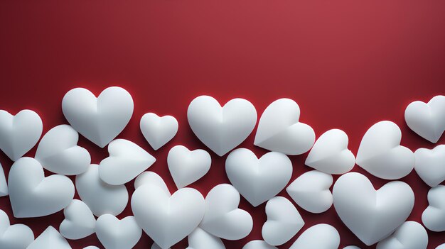 valentines day red background with white hearts