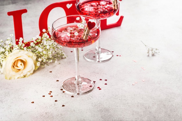 Cocktail rossi di san valentino