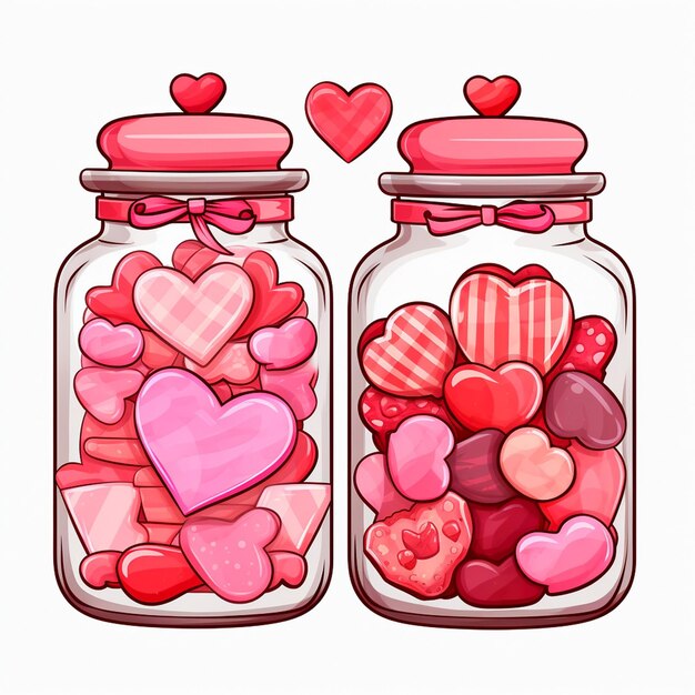 Photo valentines day romantic candy jars clipart