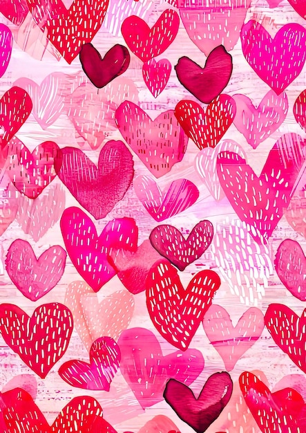 Valentines day seamless pattern with hearts