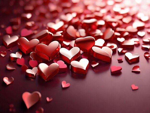Valentines day shiny hearts background