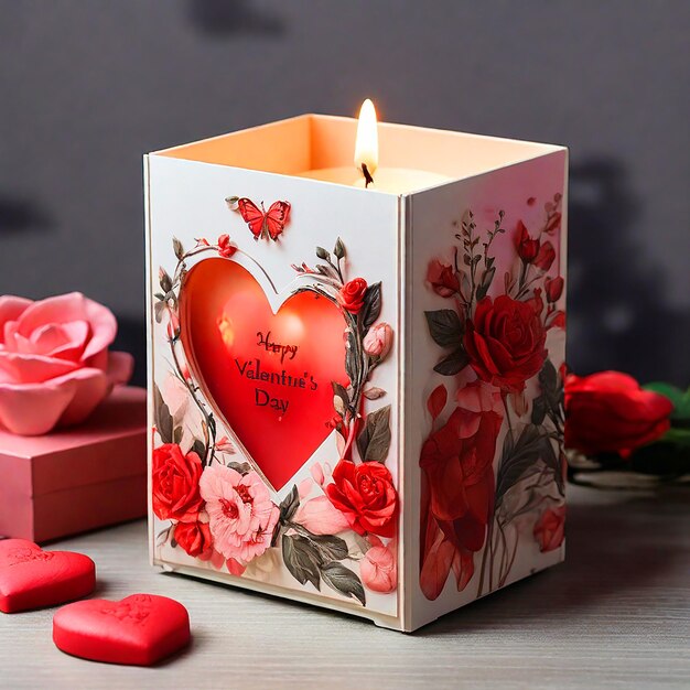 valentines day theme with Candle box hd image