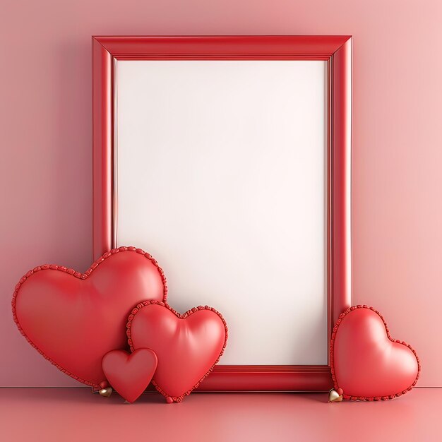 Photo valentines day theme with an empty frame