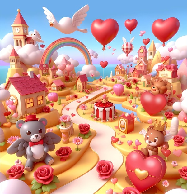 Photo valentines day themed background with red hearts