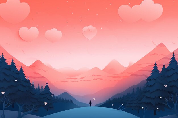 Photo valentines day wallpaper in paper style