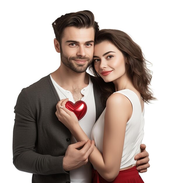 Valentines day with couple isolated on white background Generative ai