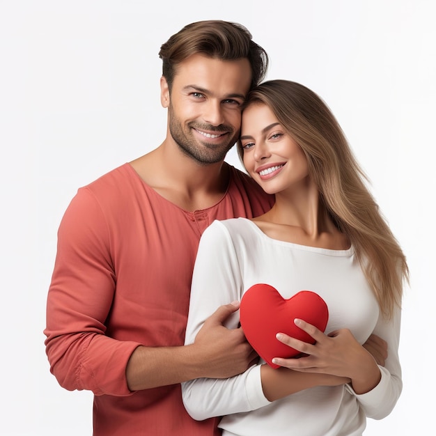 Valentines day with couple isolated on white background Generative ai