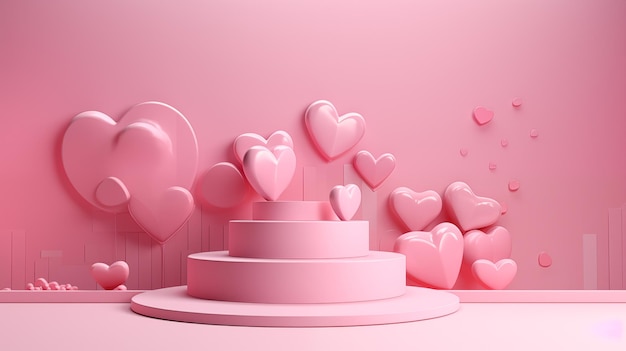 Photo valentines day with pink colored design