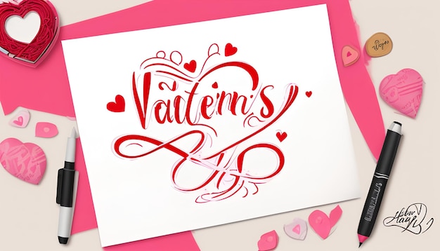 Photo valentines hand lettering vector