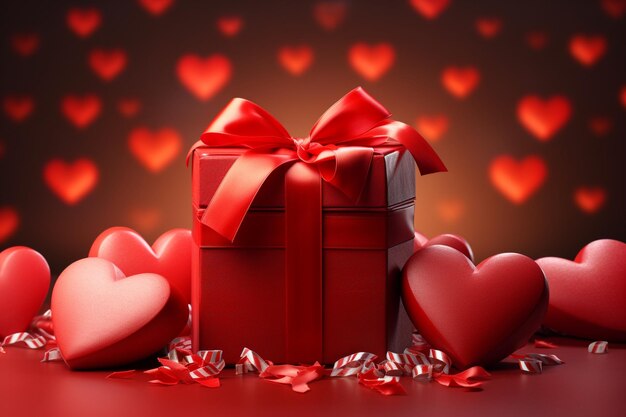 Валентинские сердца с подарочной коробкой