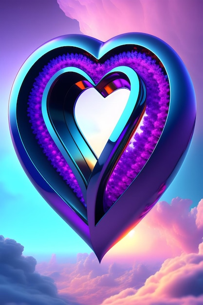 Foto valentines love shape 3d realistische achtergrond wallpaper