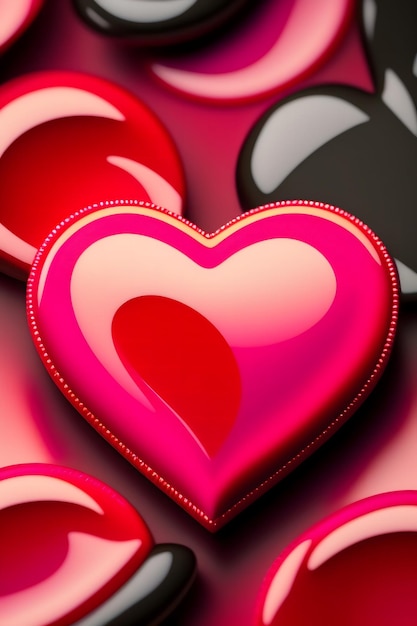 Foto valentines love shape 3d realistische achtergrond wallpaper