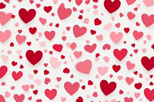 Valentines Naadloos hartvormig patroon witte achtergrond