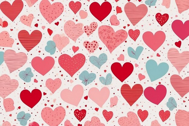 Valentines Seamless heart shape pattern white background valentines pattern Background