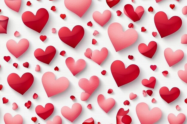 Valentines Seamless heart shape pattern white background