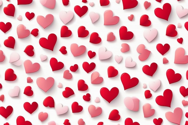 Photo valentines seamless heart shape pattern white background