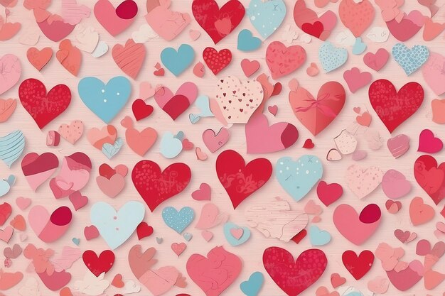 Valentines Seamless heart shape pattern white background