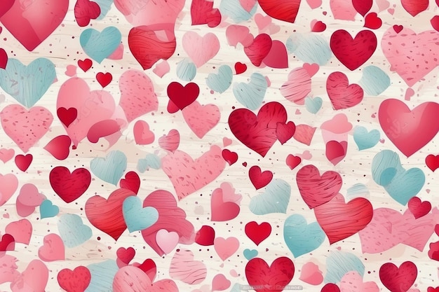 Valentines Seamless heart shape pattern white background