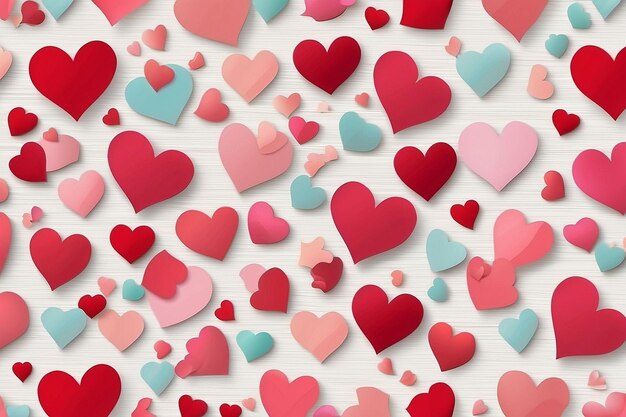 Valentines Seamless heart shape pattern white background