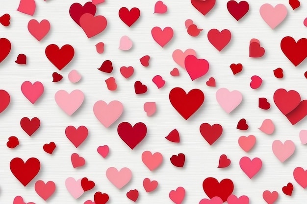 사진 발렌타인 원활한 심장 모양 패턴 흰색 배경