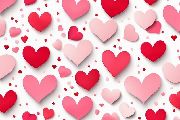 Valentines Seamless heart shape pattern white background