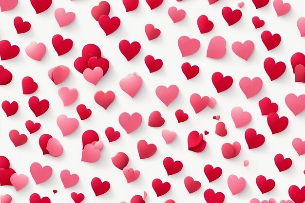 Foto san valentino sfondo bianco con motivo a forma di cuore senza soluzione di continuità