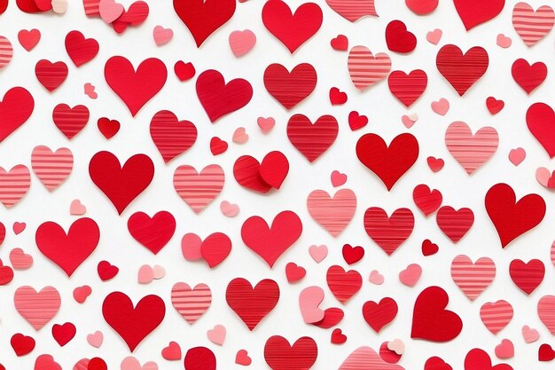 Photo valentines seamless heart shape pattern white background