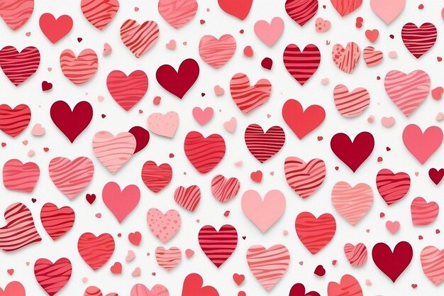 Valentines Seamless heart shape pattern white background