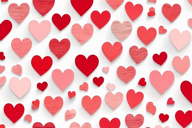 Valentines seamless heart shape pattern white background