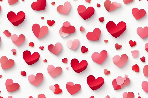 Photo valentines seamless heart shape pattern white background