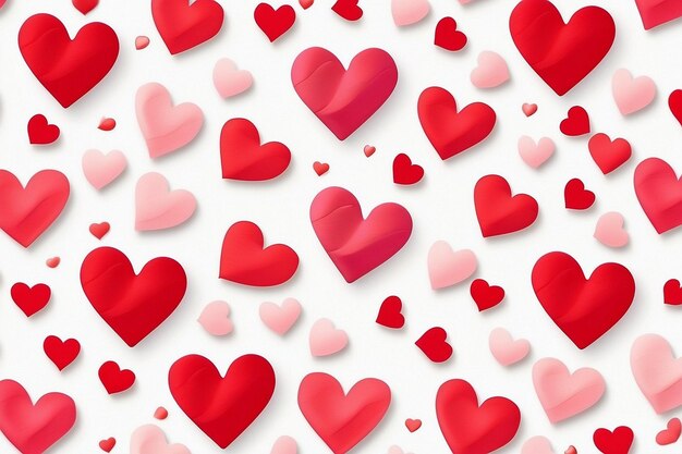 Photo valentines seamless heart shape pattern white background