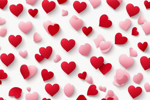 Valentines Seamless heart shape pattern white background