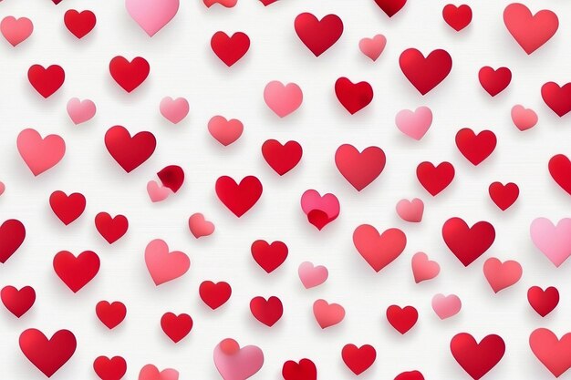 Valentines Seamless heart shape pattern white background