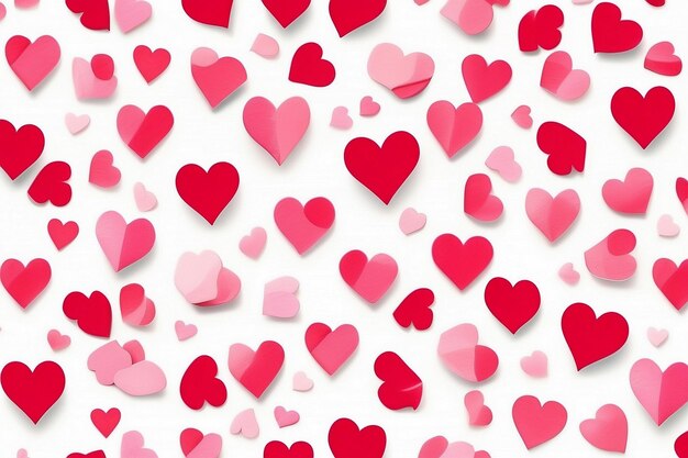 Valentines Seamless heart shape pattern white background