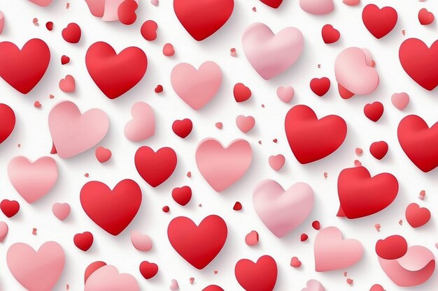 Valentines Seamless heart shape pattern white background