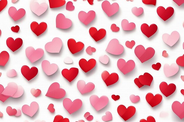 Photo valentines seamless heart shape pattern white background