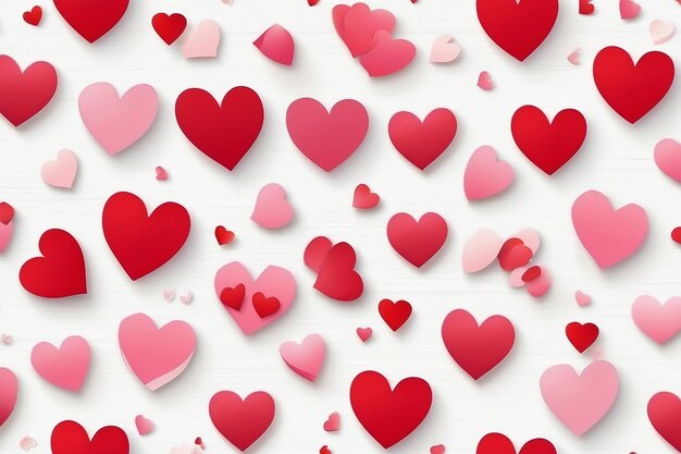 사진 발렌타인 원활한 심장 모양 패턴 흰색 배경
