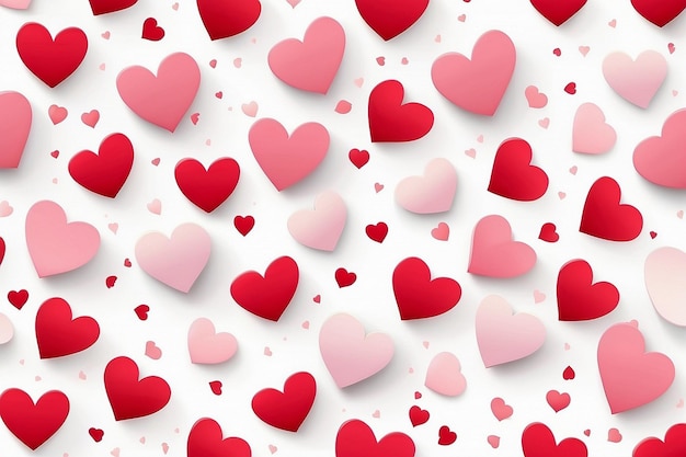 Valentines Seamless heart shape pattern white background