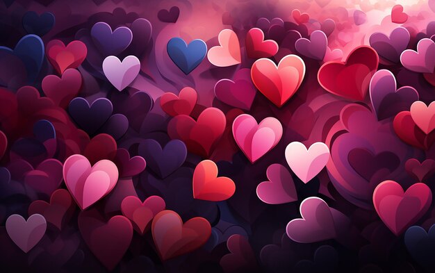 Photo valentines wallpaper with many pink hearts colorful heart wallpaper