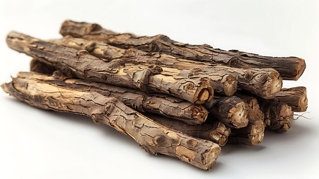 Valerian root on a white background